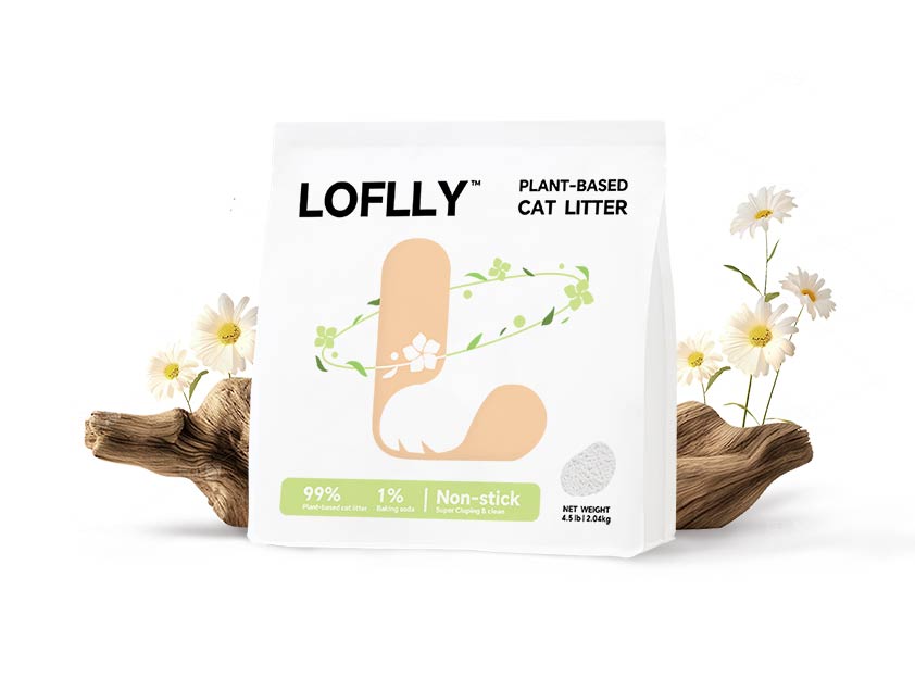 LOFLLY Plant-Based Corn-Starch Cat Litter Packaging – truly dust-free, non-stick & super clumping
